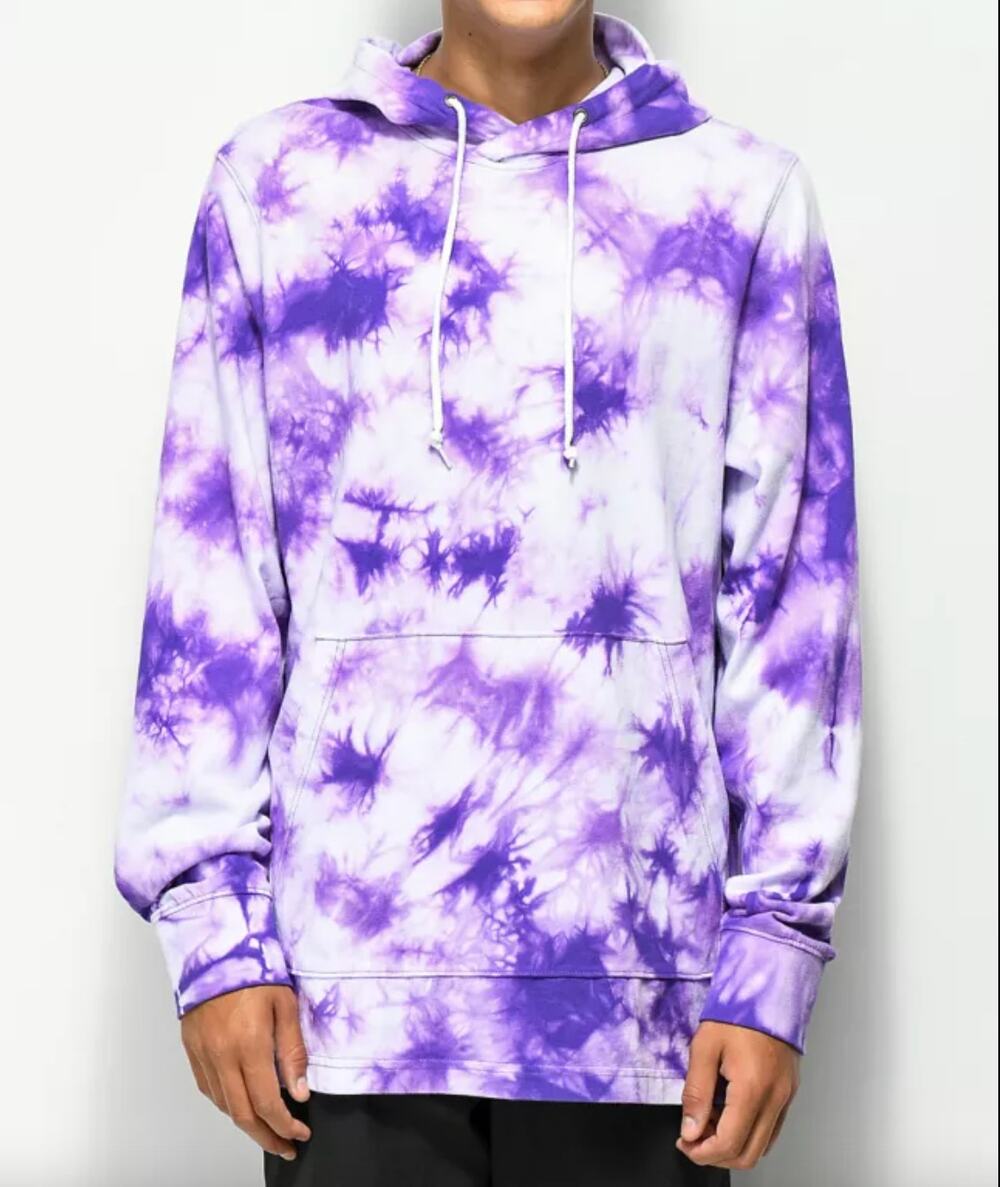 Empyre Phisher Purple Tie Dye Tunic Long Length Hoodie Sweatshirt S Small